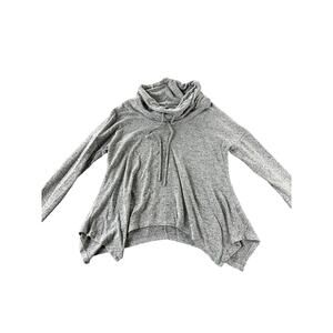 Purple Snow Gray Turtleneck Long Sleeve Sharkbite Knit Top Women's Size Small